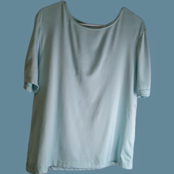 Patchington Medium, short sleeve, stretch, seafoam green top. Work, summer, date - Picture 1 of 1